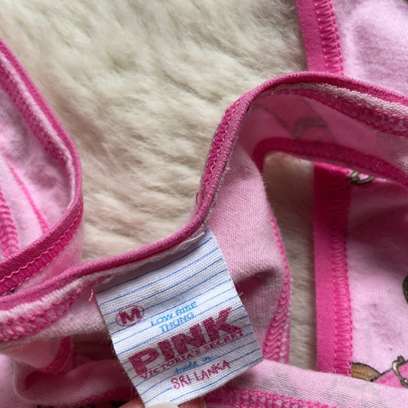 VS PINK | Y2K Pink & Gold Charms Low Rise Thong | M - Picture 15 of 15